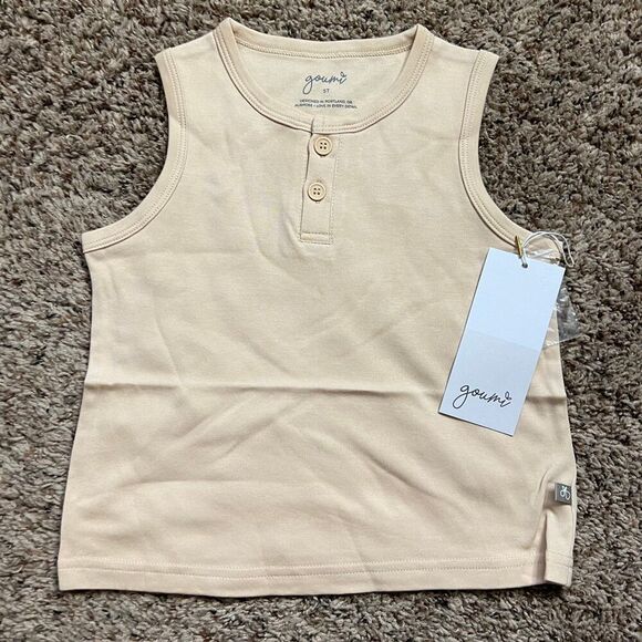NWT Goumi Kids Tank Top Dune SZ 5T Neutral Bamboo Organic Cotton Toddler - Picture 1 of 3